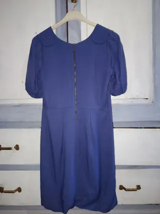 Vestido azul con cuello Peter Pan