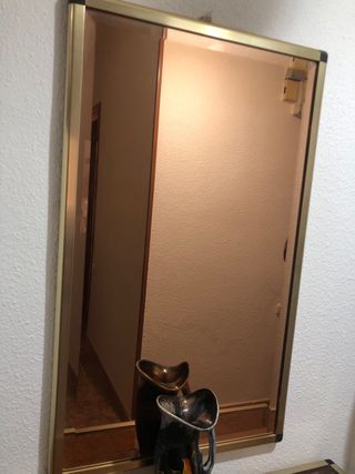 Recibidor cristal rosa y oro