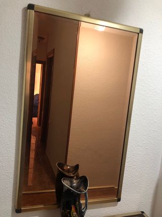 Recibidor cristal rosa y oro