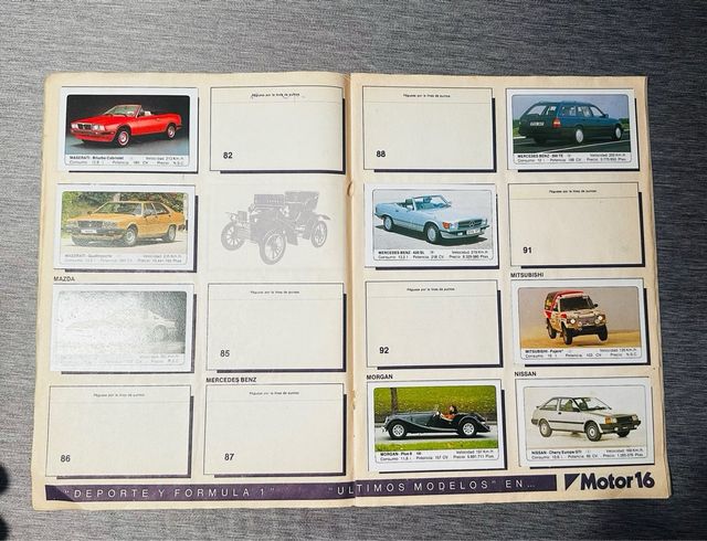 Álbum Coches Motor 16 Colección Cromos