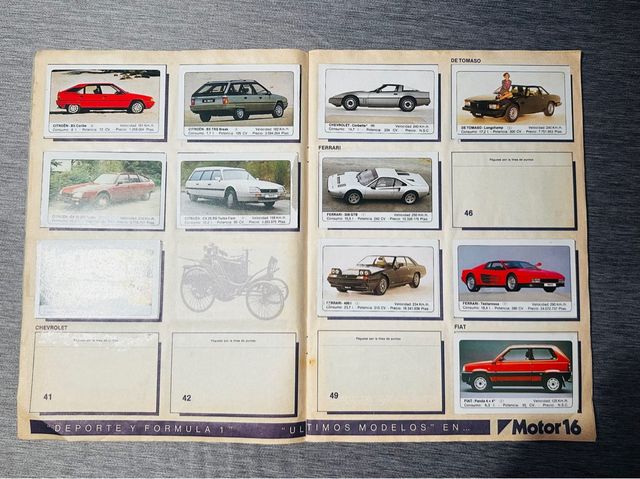 Álbum Coches Motor 16 Colección Cromos