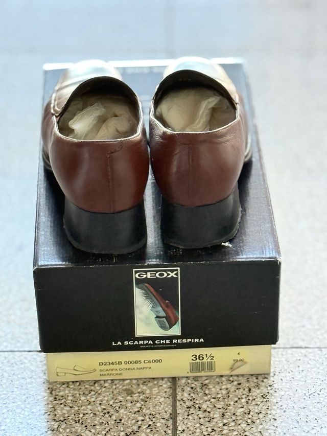 Geox Scarpe Nappa Marrone Donna Tg 36.5