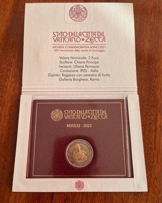 2 Euro Vaticano 2021 Caravaggio
