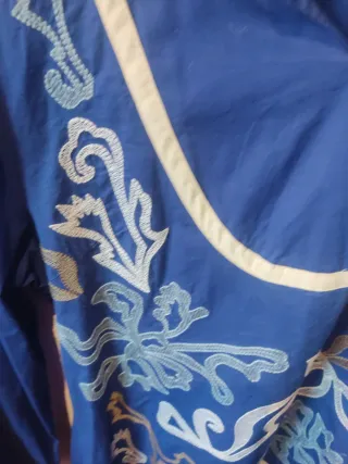 Vestido azul bordado vintage