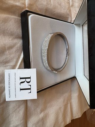 Pulsera Roberto Torretta Plateada con Brillantes