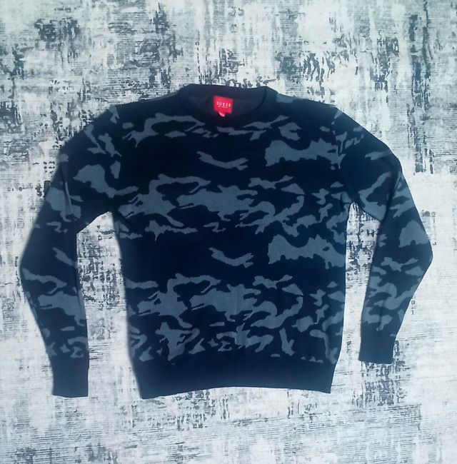 Jersey Guess Camuflaje Azul Oscuro