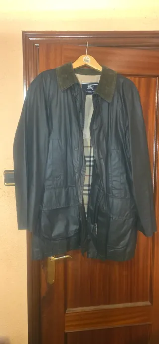 Chaquetón Burberry Impermeable Negro/Verde Oliva