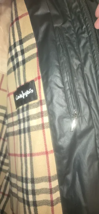 Chaquetón Burberry Impermeable Negro/Verde Oliva
