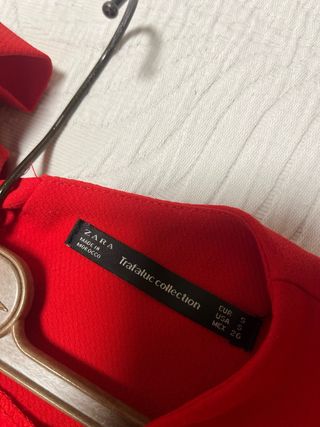 Vestido/ mono Zara Rojo con volantes