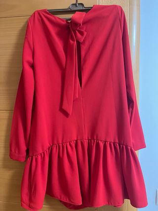 Vestido/ mono Zara Rojo con volantes