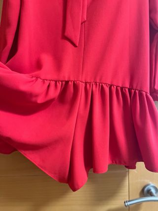 Vestido/ mono Zara Rojo con volantes