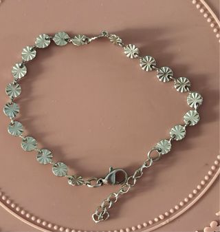 Pulsera acero inox chapitas brillantes