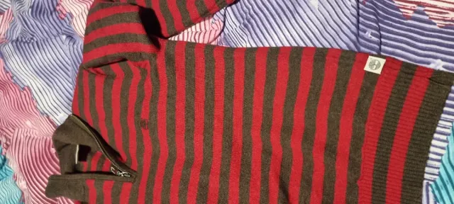 Maglia uomo Timberland lana righe rosse/grigie