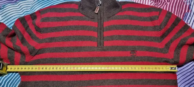 Maglia uomo Timberland lana righe rosse/grigie