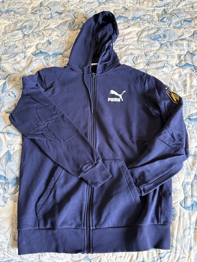 Felpa Puma Italia con zip blu taglia M