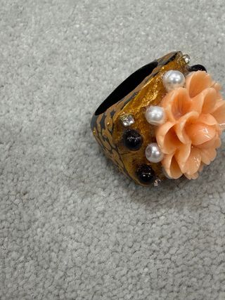 Anillo Flor Coral Dorado