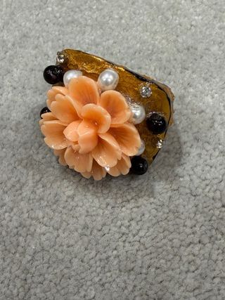 Anillo Flor Coral Dorado