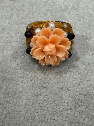 Anillo Flor Coral Dorado
