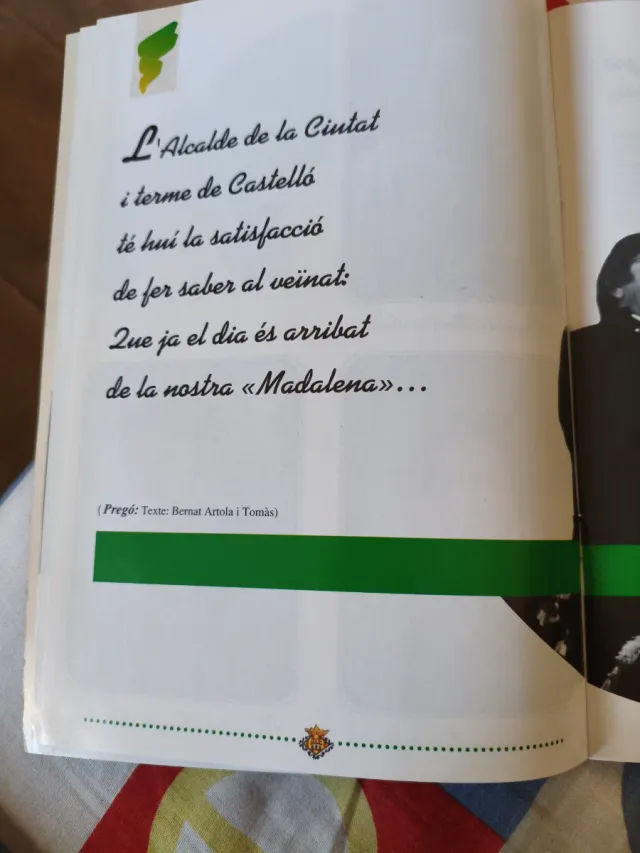 Programa Fiestas Magdalena 1994 Castelló