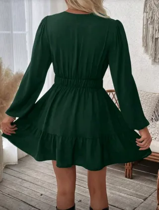 Vestido verde bordado talla M