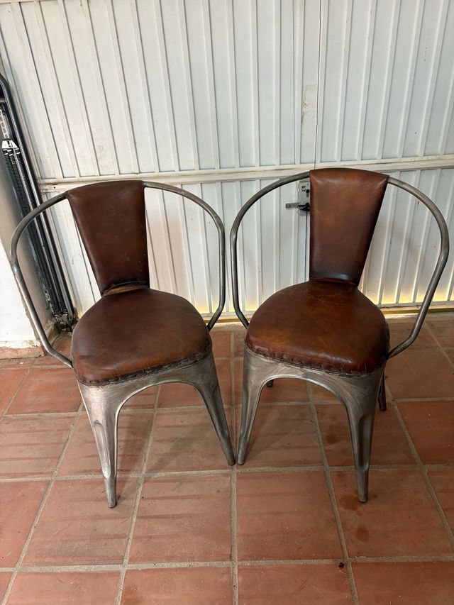 Sillas Vintage Piel y Metal