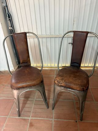Sillas Vintage Piel y Metal