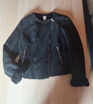Chaqueta Zara Ante Negra Talla M