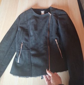 Chaqueta Zara Ante Negra Talla M