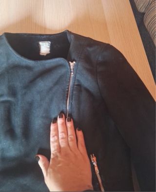 Chaqueta Zara Ante Negra Talla M
