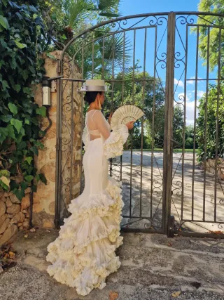 Vestido Flamenca/Novia Blanco roto