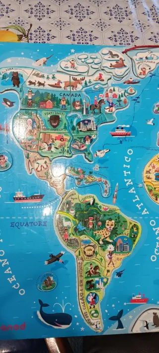 Mappa del mondo Janod illustrata