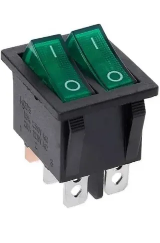 Interruptor Doble Verde Estrecho