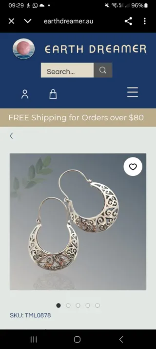 Gran par de pendientes aro de plata antigua