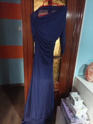 Vestido largo azul fiesta