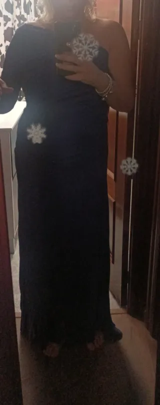 Vestido largo azul fiesta