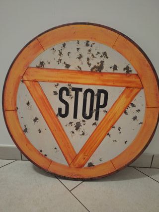 VINTAGE anni 70 - Cartello stradale STOP