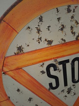 VINTAGE anni 70 - Cartello stradale STOP