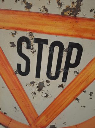 VINTAGE anni 70 - Cartello stradale STOP