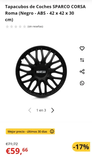 Tapacubos Sparco Corsa 16 4uds