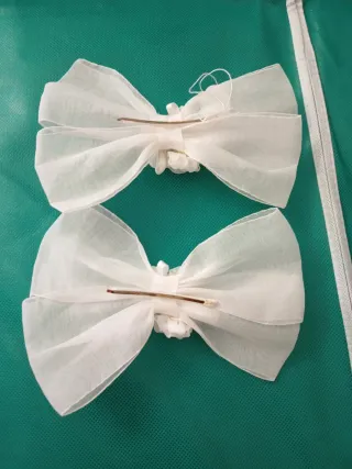 Pack 2 Lazos Blancos Seda Flores Mod. R7