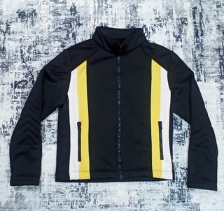 Chaqueta Vintage Estilo Neopreno Negra y Amarilla