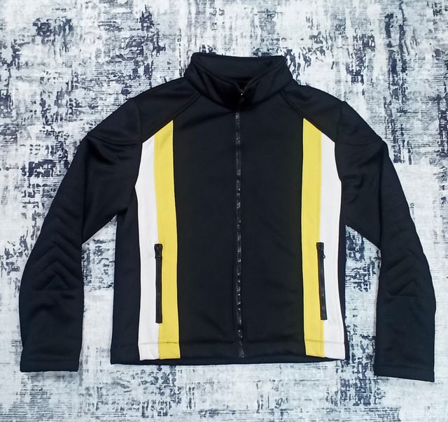 Chaqueta Vintage Estilo Neopreno Negra y Amarilla