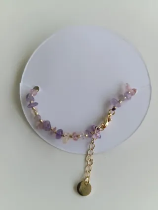 Pulsera Link&Love piedras rosas y moradas