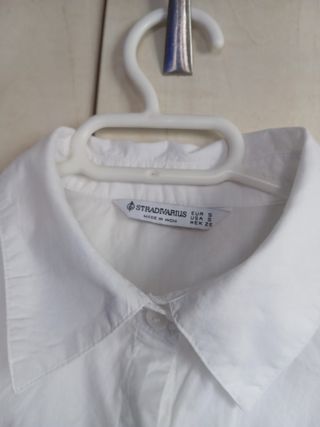 Camisa Crop Stradivarius Talla S Blanca