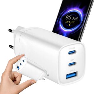 Caricabatterie da parete 3USB 65W QC 3.0 Bianco NUOVO 2 pz