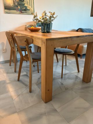 Mesa comedor madera pino 4-6 personas