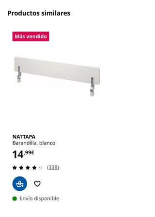 Barrera de Cama IKEA Blanca