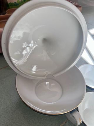 Servizio da tè/caffè in porcellana con zuppiera