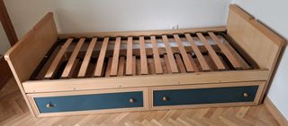 Cama nido completa de madera (2 camas + colchones)