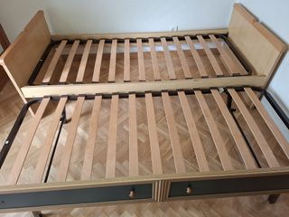 Cama nido completa de madera (2 camas + colchones)